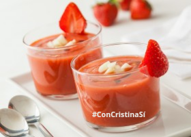 Receta de Gazpacho de Melón y hierbabuena con fresas