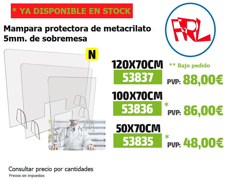 Mamparas de metacrilato