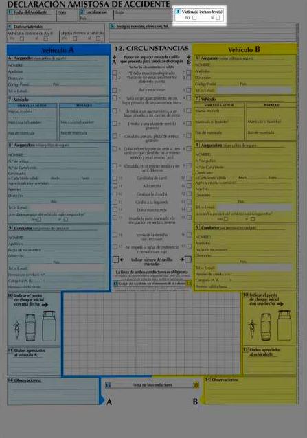 Como rellenar una Declaración Amistosa de Accidente (DAA)