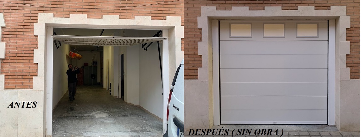 Puerta seccional residencial panel sandwich liso