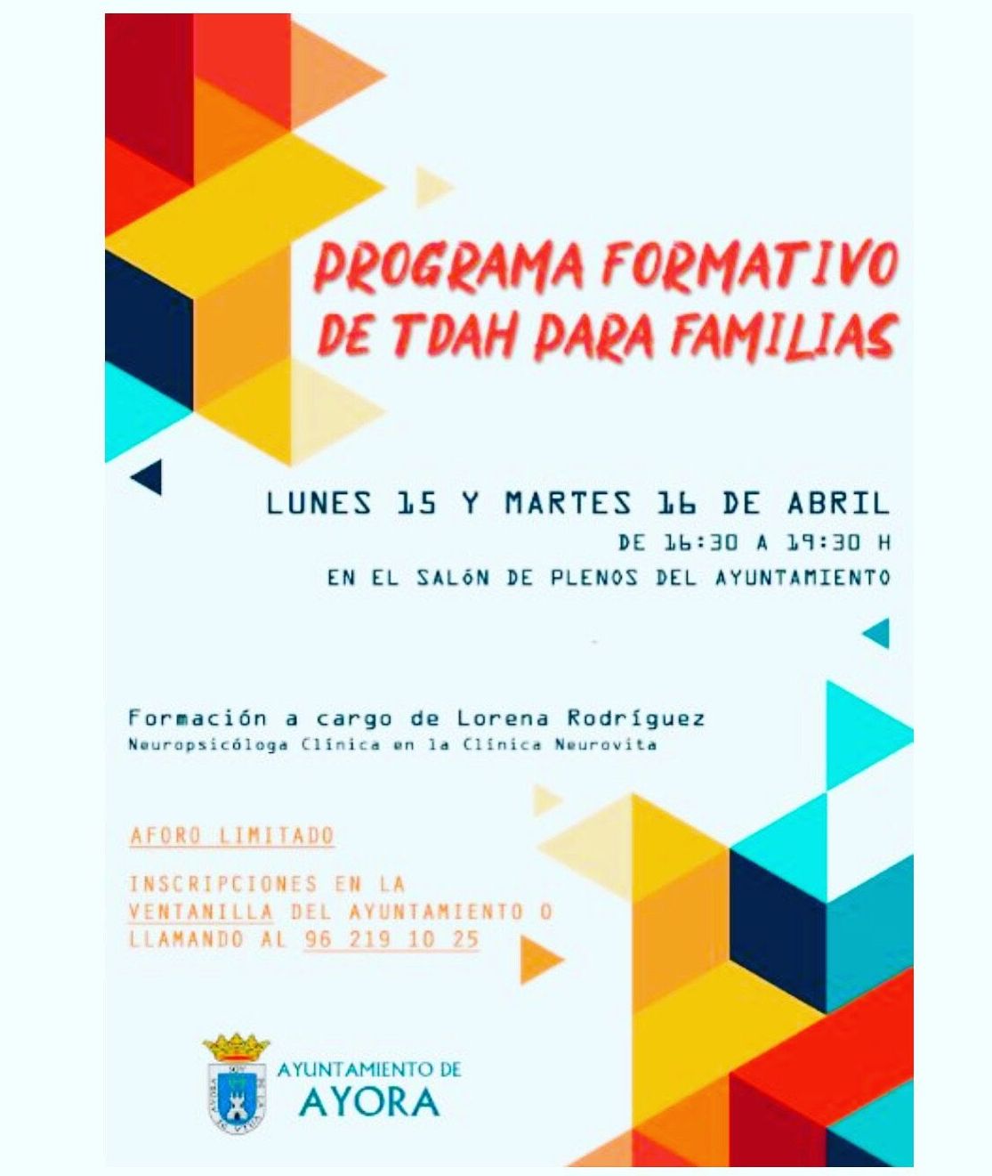 Programa formativo de TDAH para Familias en Ayora