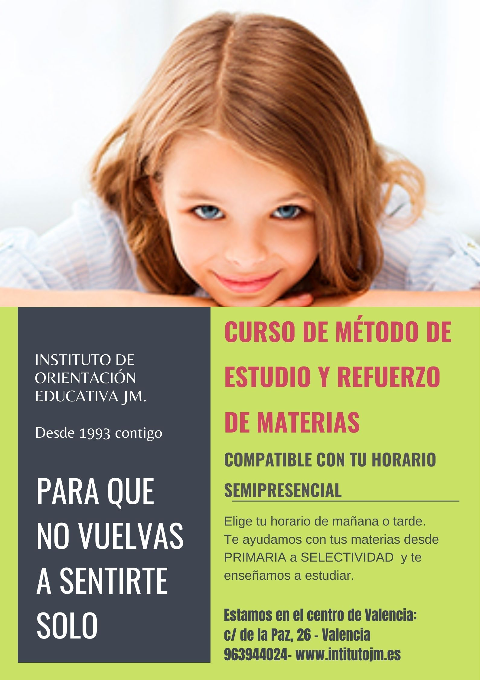 Clases en septiembre de refuerzo y método de estudio