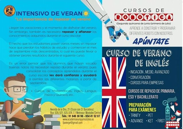 INTENSIVO DE VERANO. CURSO DE ROBÓTICA. CURSO DE VERANO DE INGLÉS