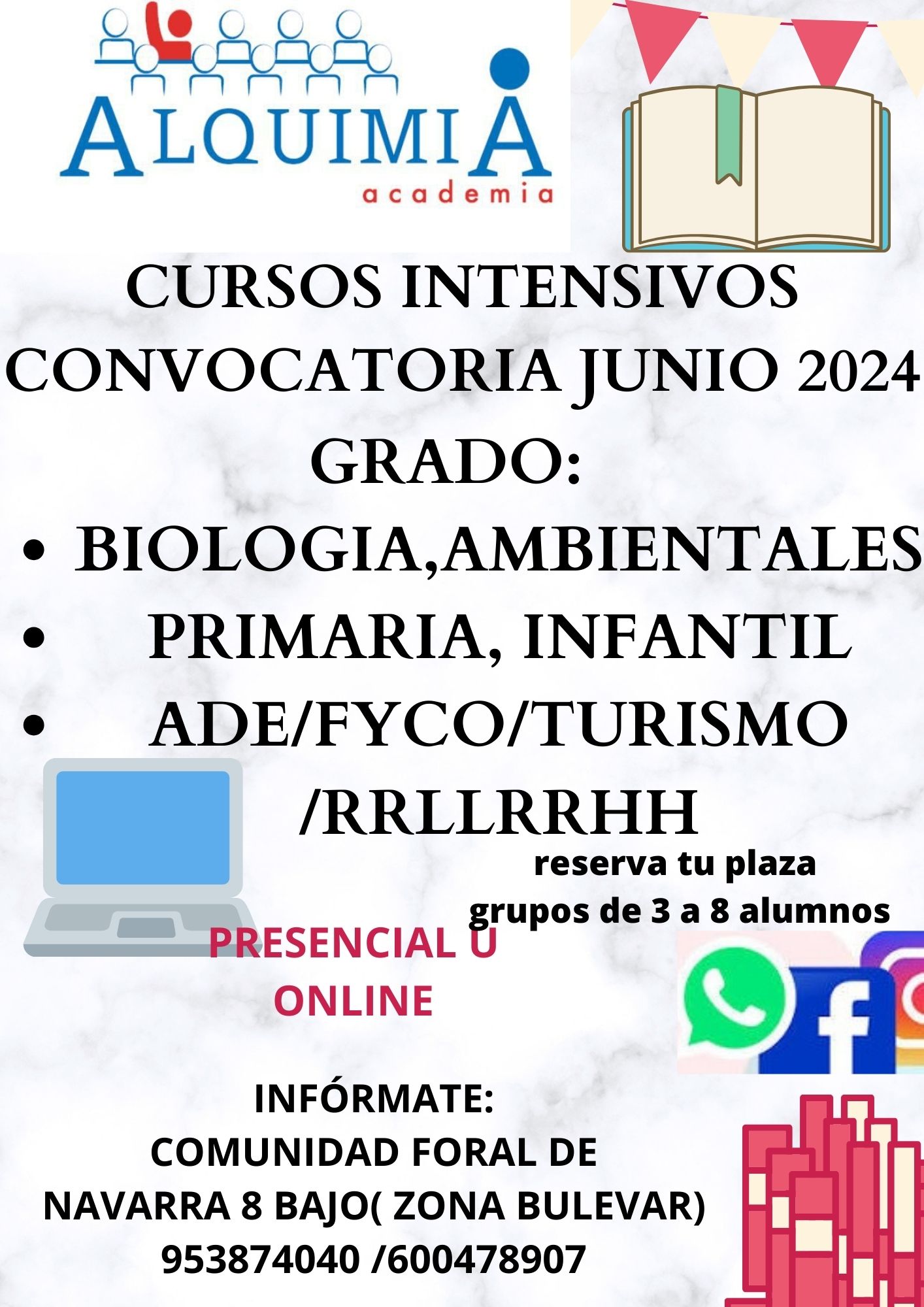 INTENSIVOS PARA UNIVERSITARIOS CONVOCATORIA JUNIO/JULIO 24