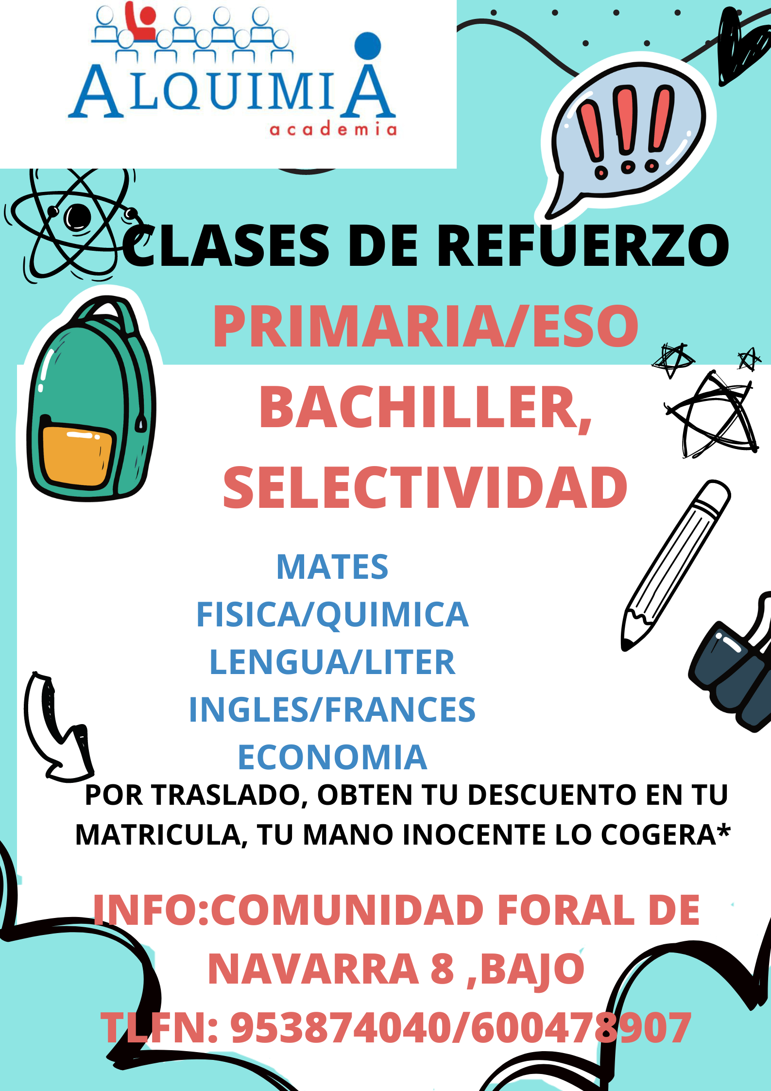 CLASES DE APOYO: PRIMARIA , ESO . BACHILLER