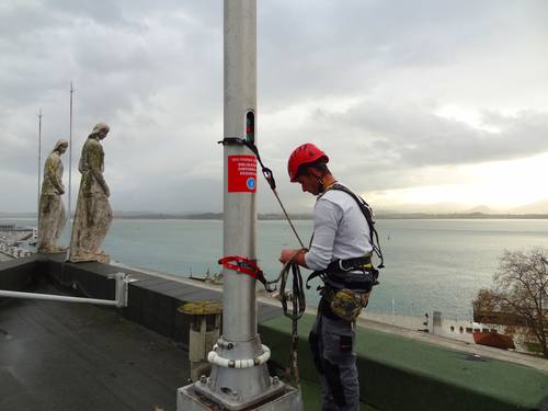 Bandera del Banco Santander. Sustitución de banderas