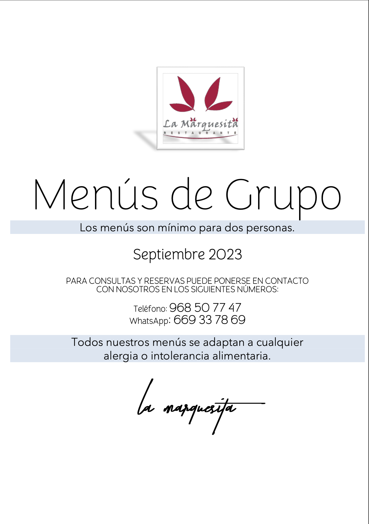 Menú de Grupos