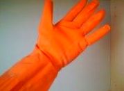 Guantes de menaje flocado naranja