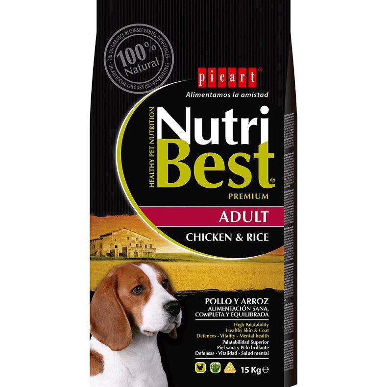 PICART NUTRIBEST ADULT CHICKEN & RICE 15 KG