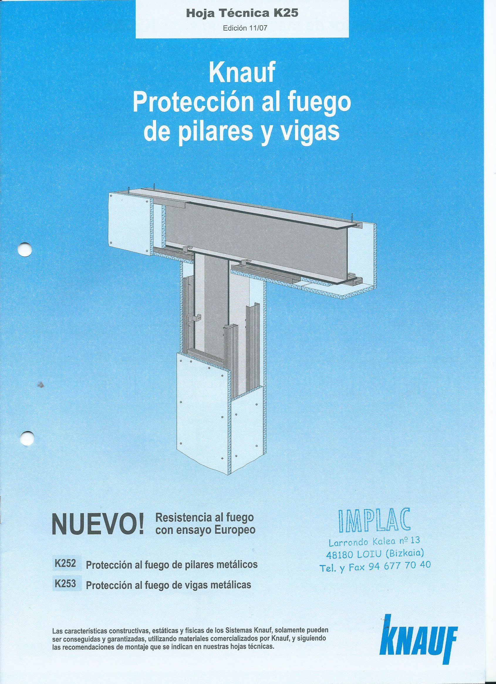 Protección al fuego de pilares y vigas Knauf