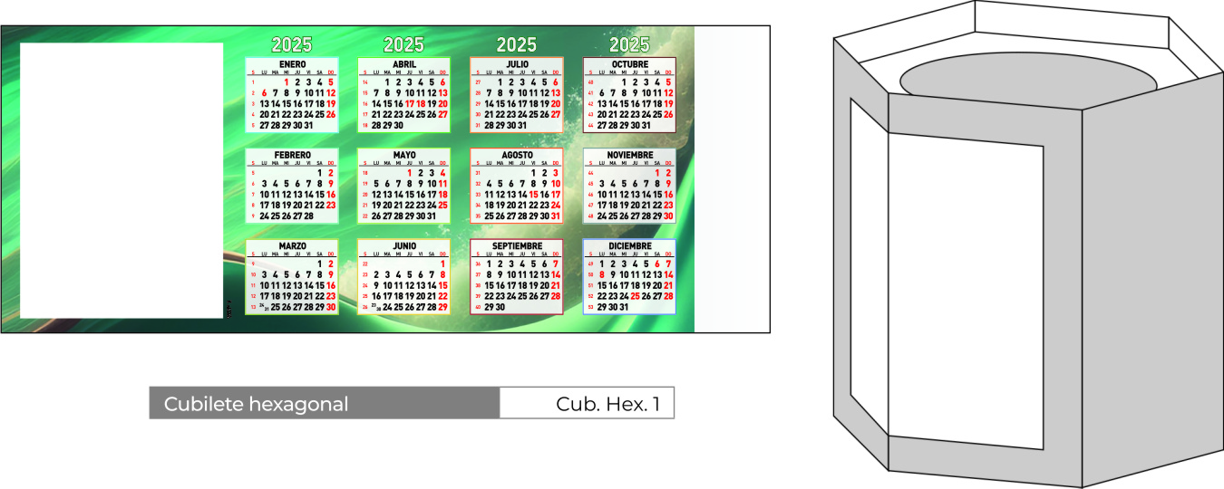 Cubilete Hexagonal ref 1