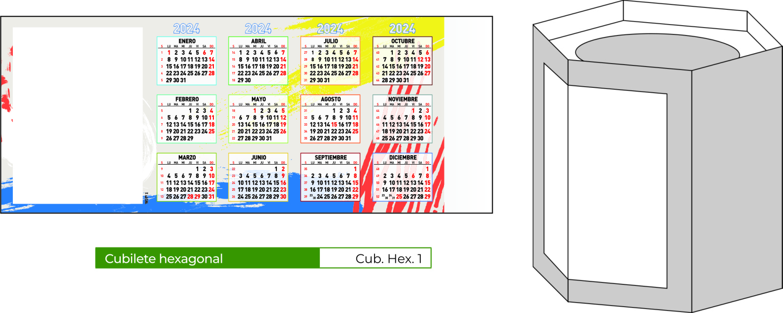 Cubilete Hexagonal ref 1