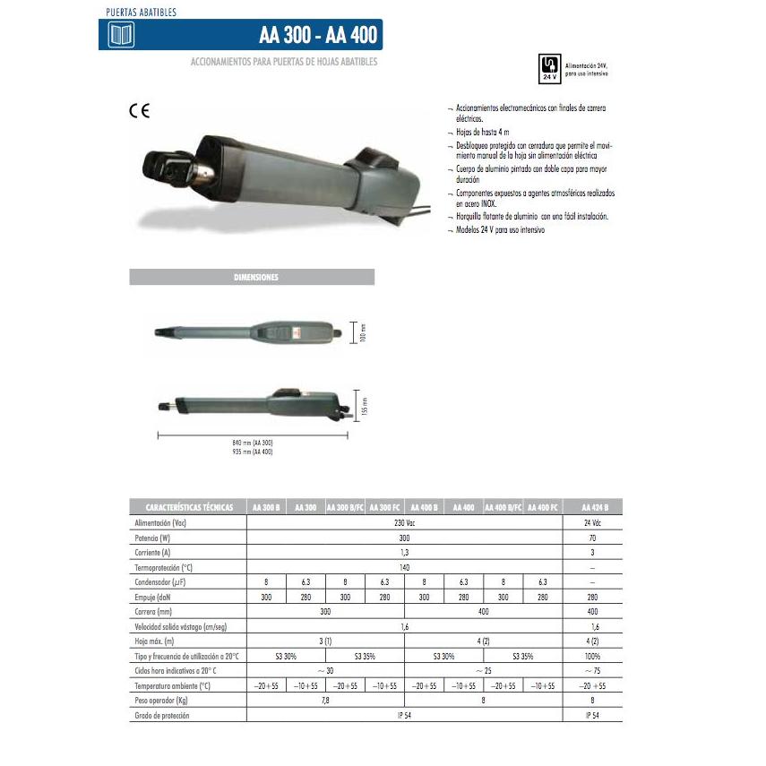 Puertas abatibles AA 300 - AA 400