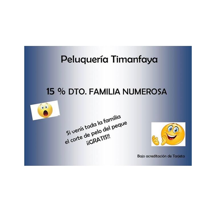 15% de descuento en familias numerosas