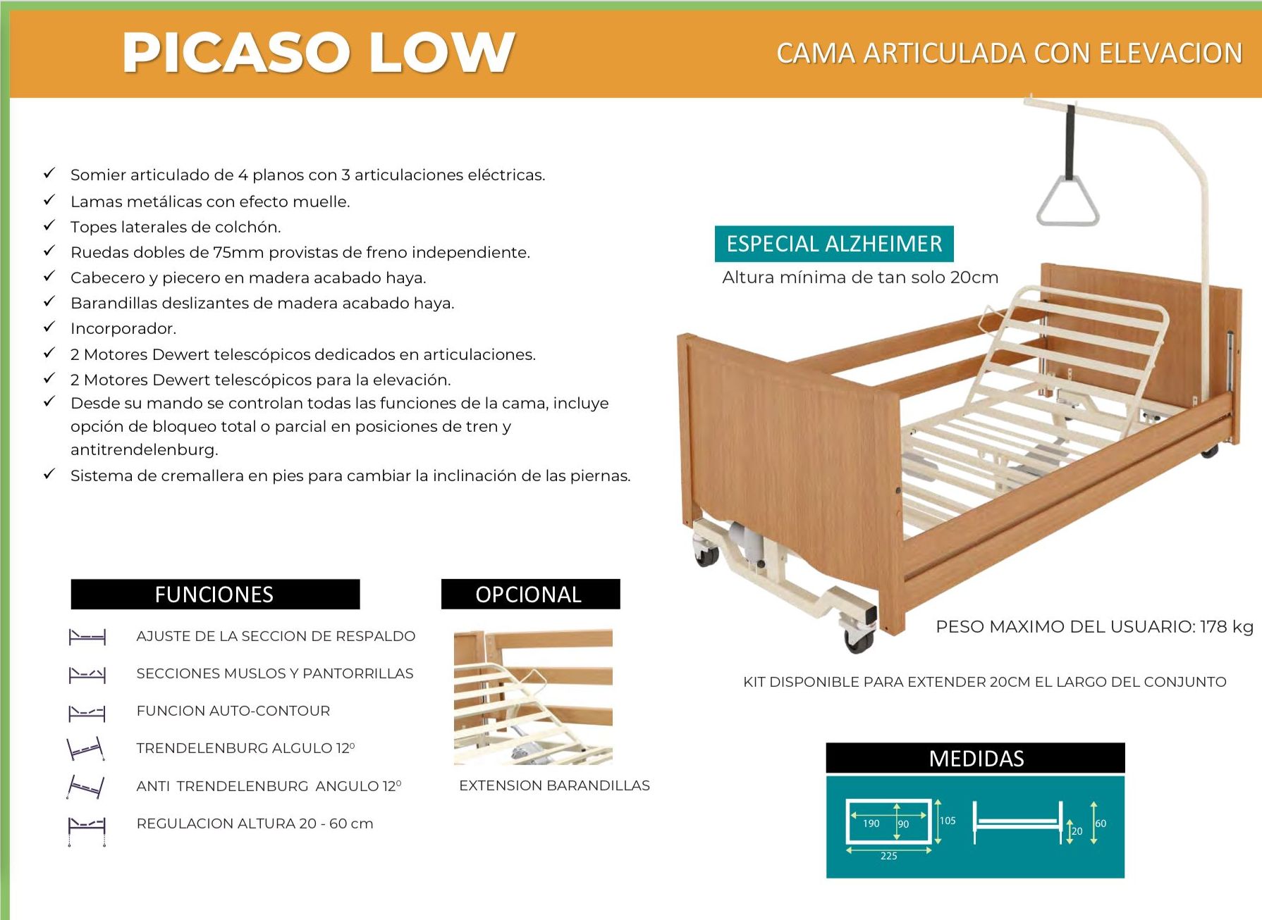 Cama Articulada Picaso Low