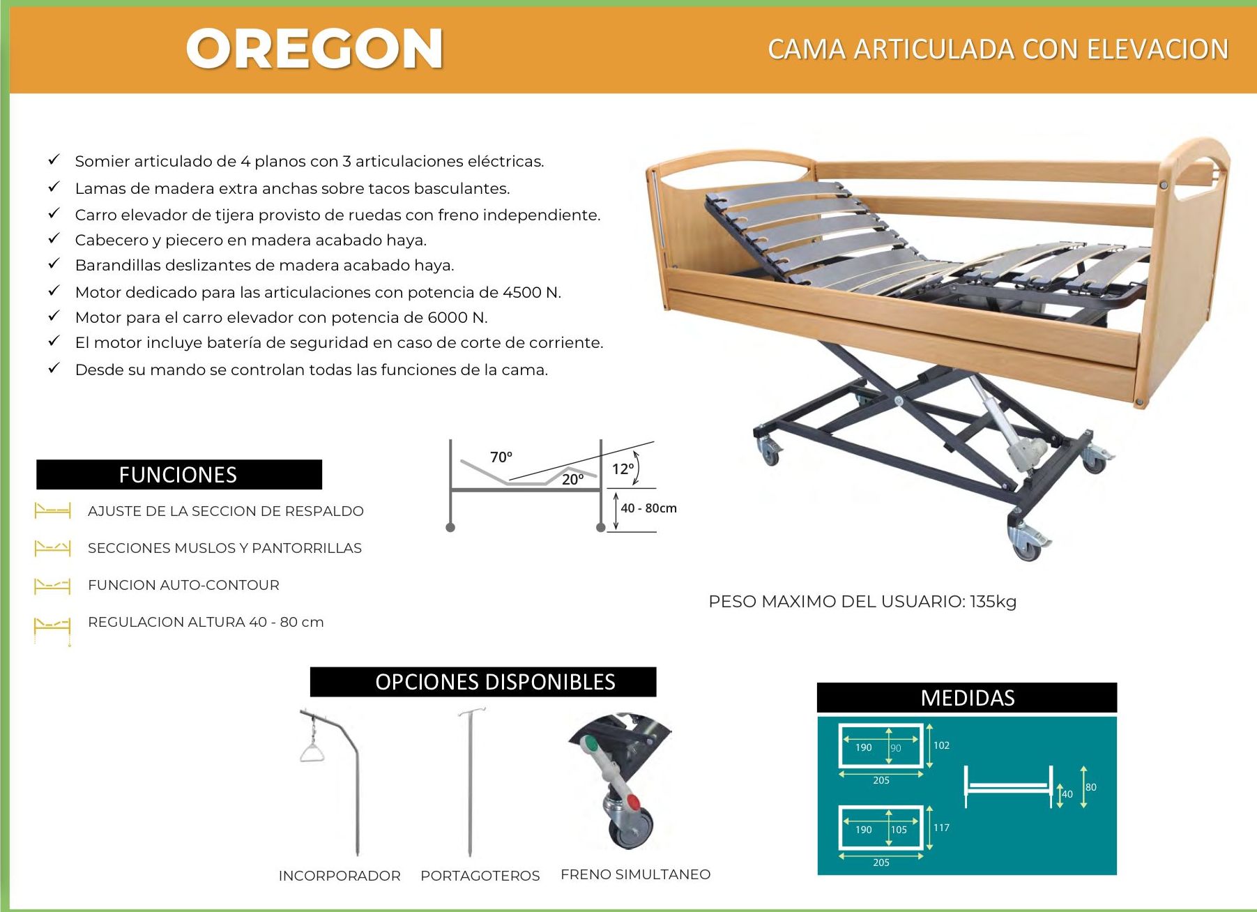 Cama Articulada Oregon