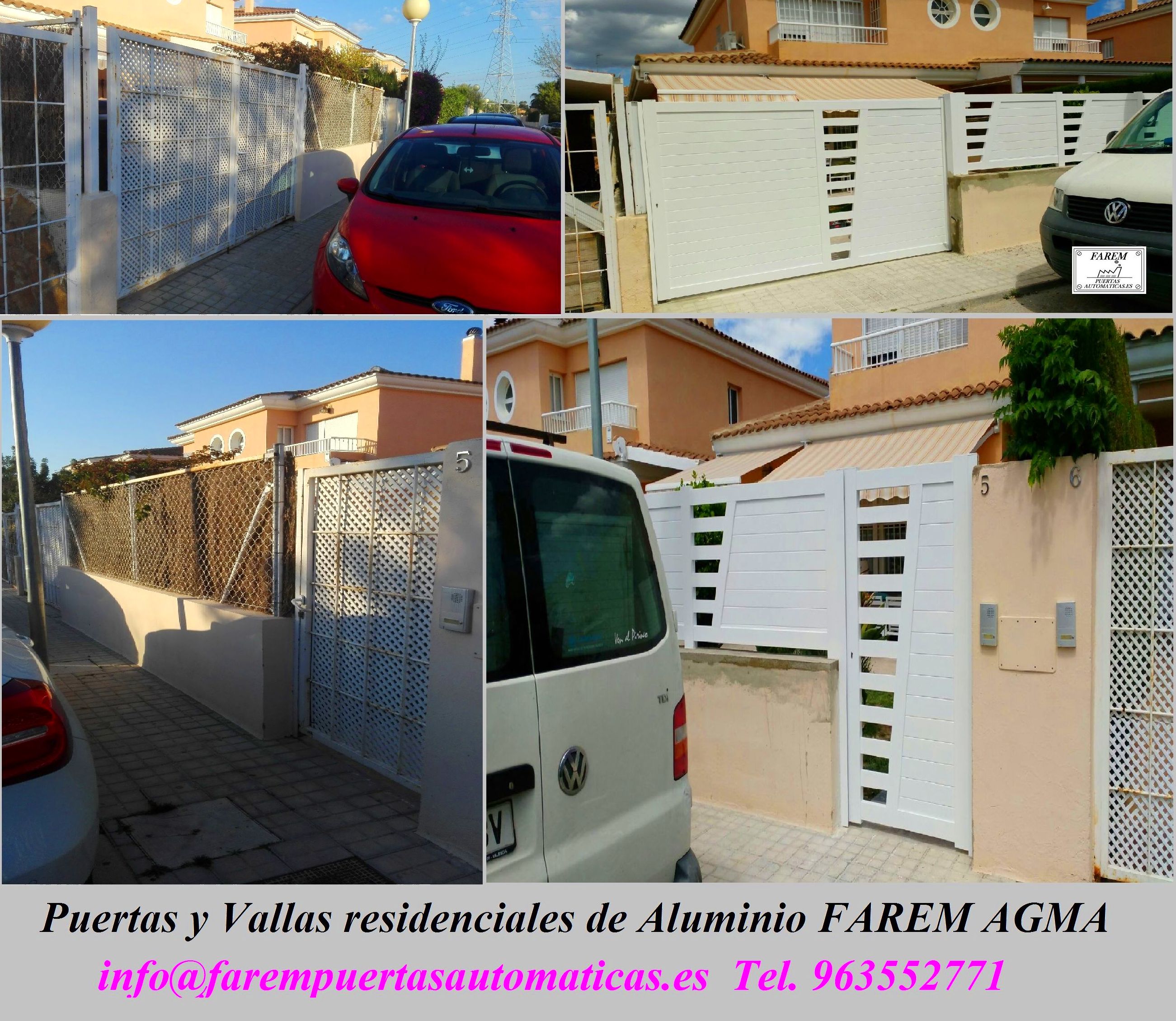 Puertas y Valla de Aluminio Blanco Farem Agma