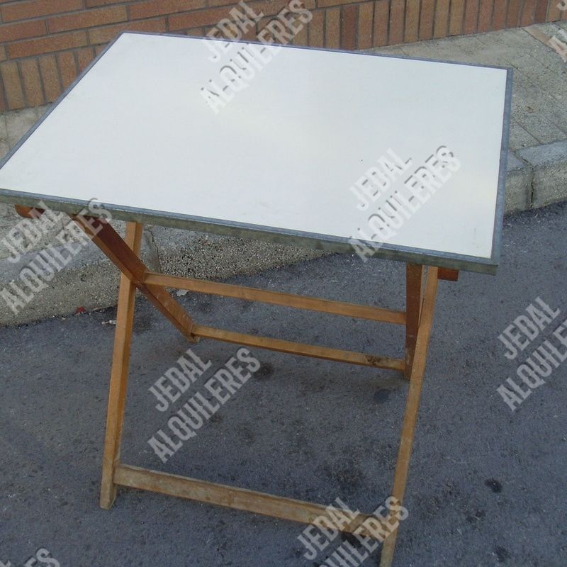 MESA (VELADOR) PLEGABLE MADERA TAPA FORMICA BLANCA