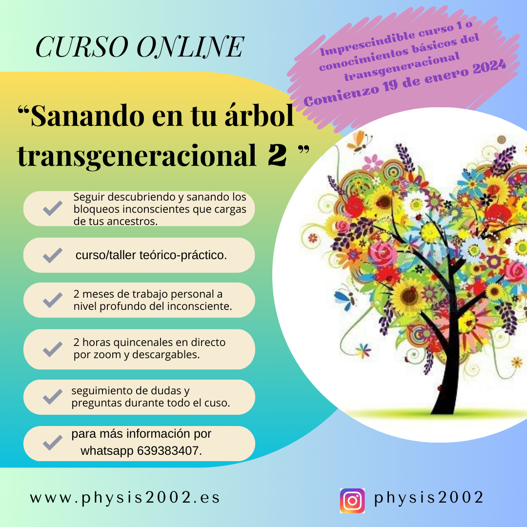 Curso online “sanando en tu árbol transgeneracional 2”