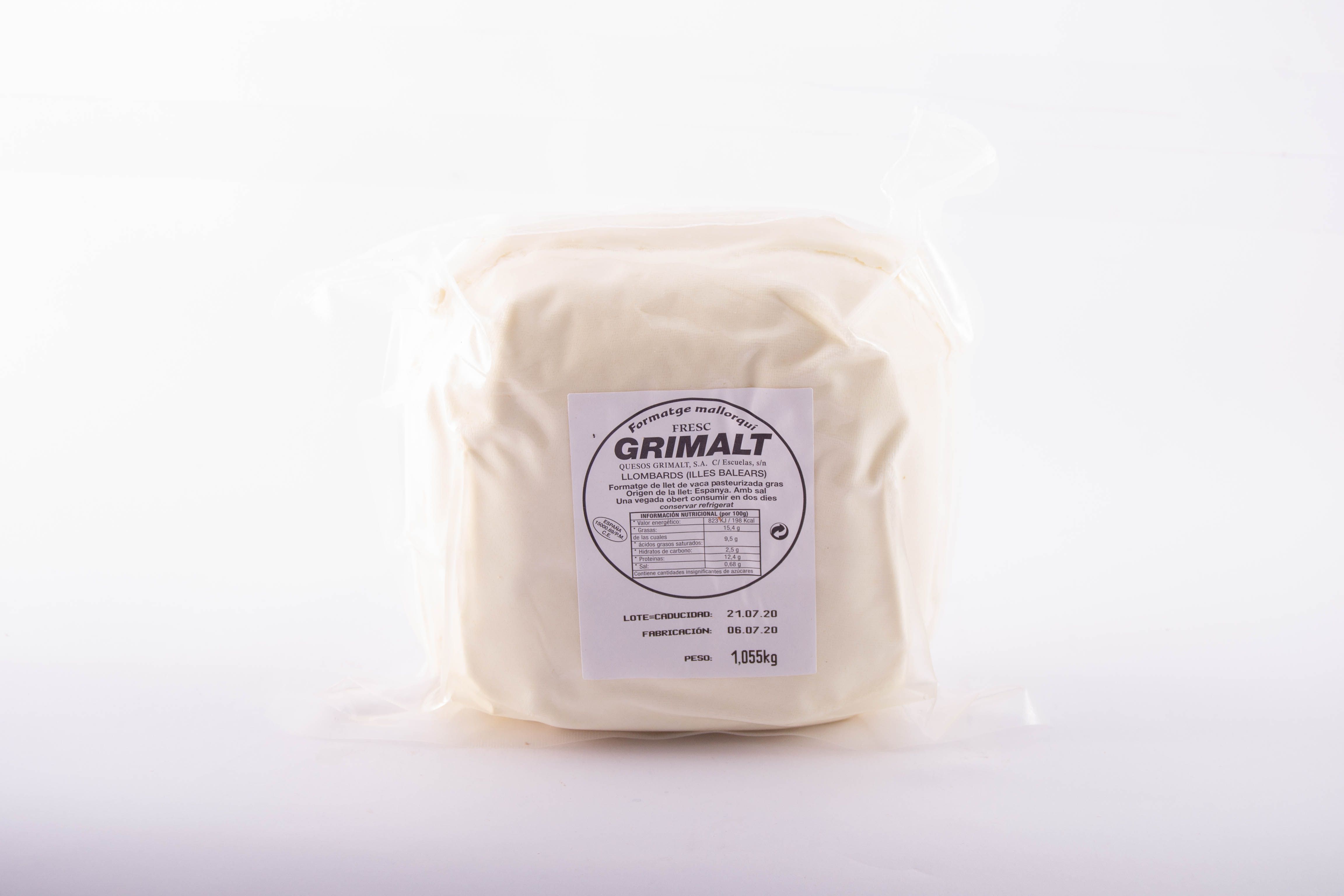 Queso Grimalt tierno sin sal  0,250 Kg