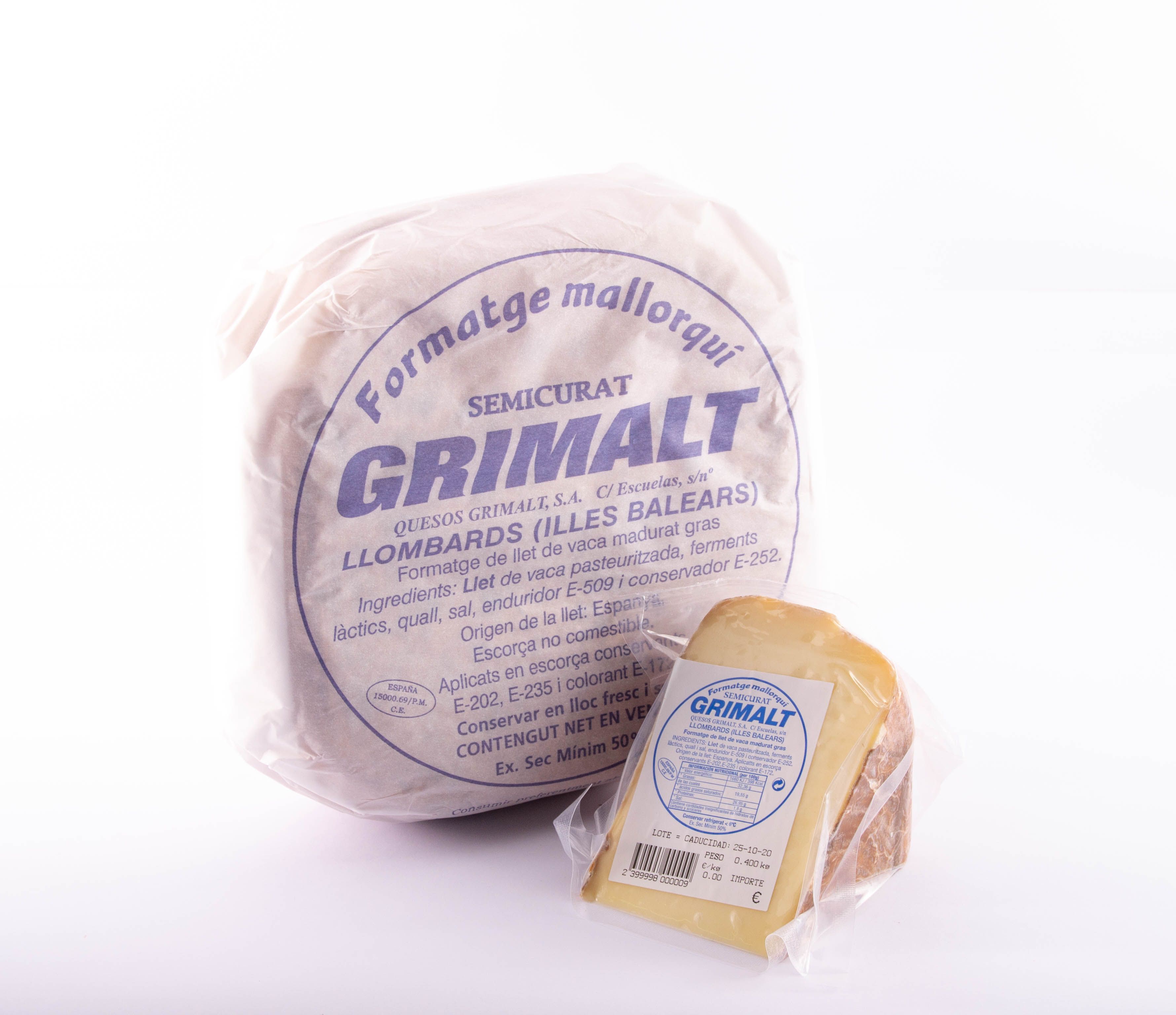 Paquete queso Grimalt semi  0,400-0,500 Kg