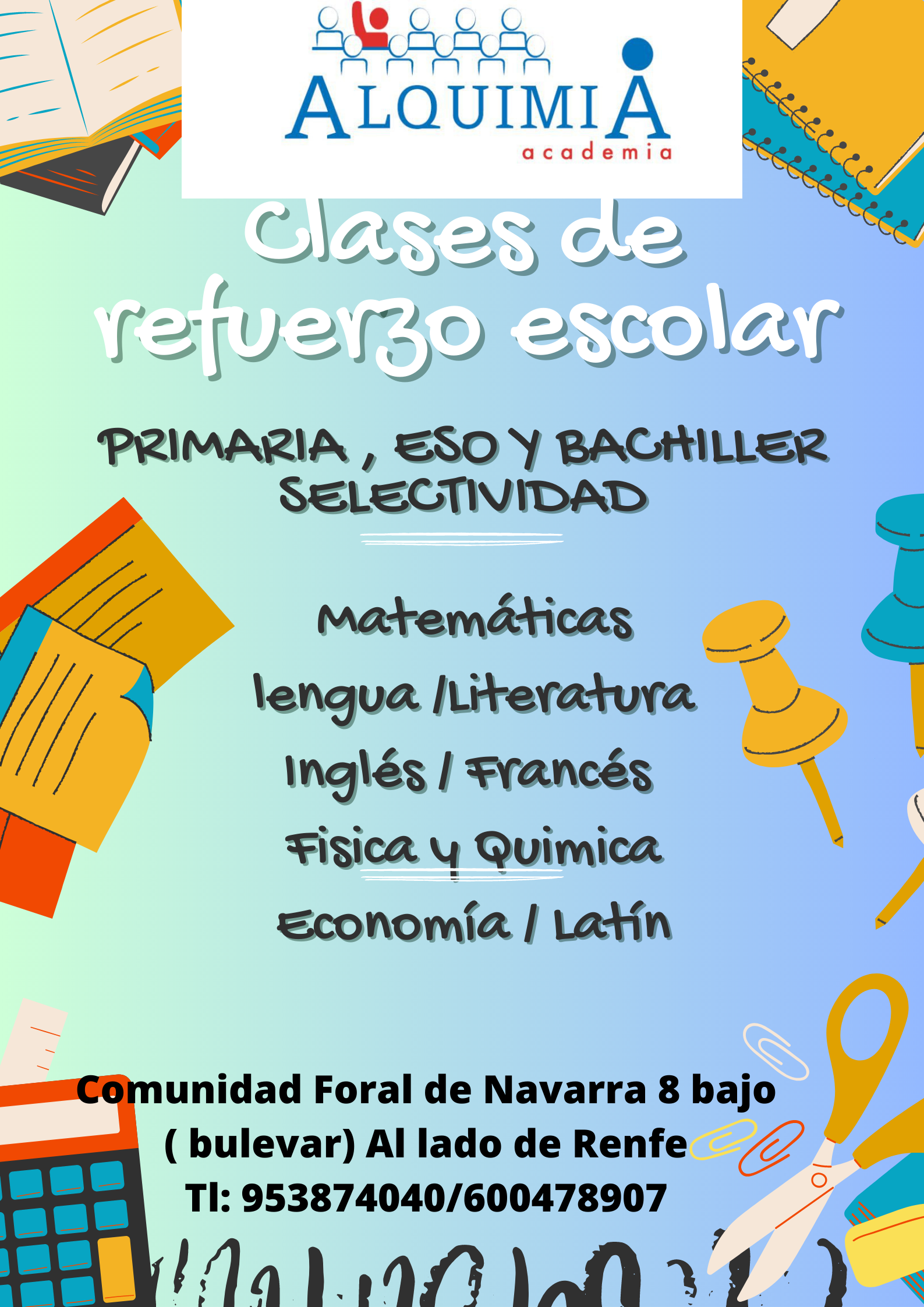 CLASES DE APOYO PRIMARIA, ESO Y BACHILLER