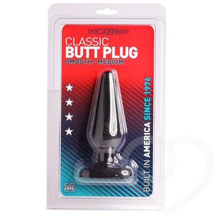 BUTT PLUG CLASSIC MEDIUM NEGRO 