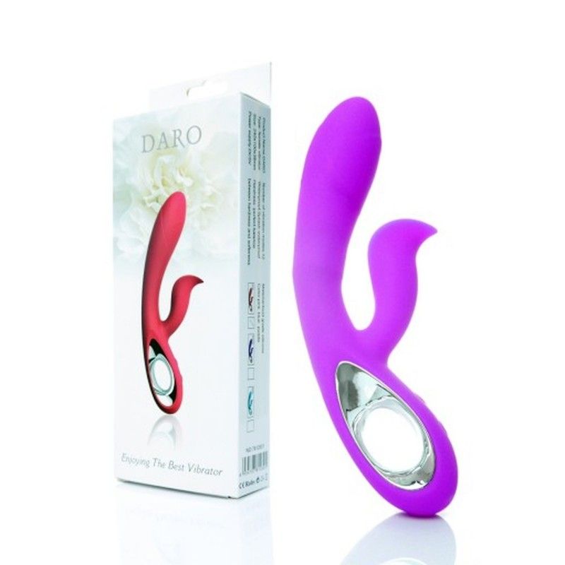 VIBRADOR DARO DOBLE MORADO USB