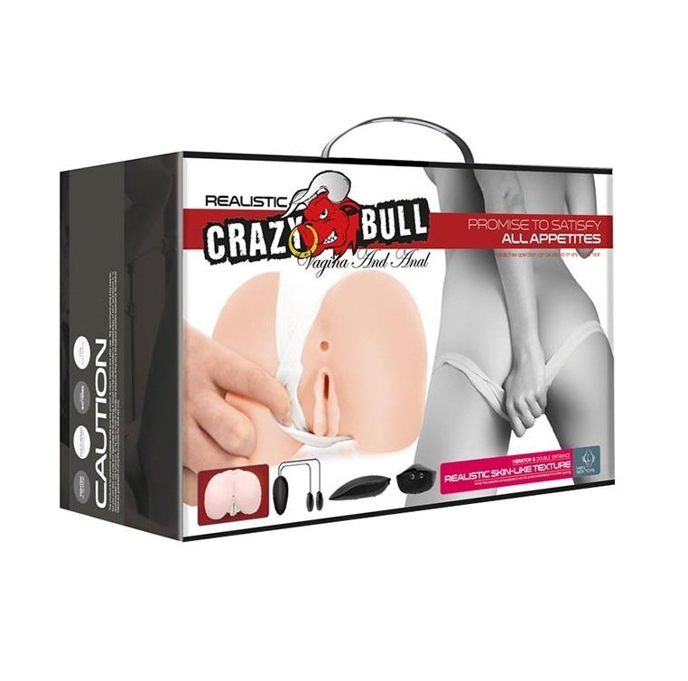 VAGINA ANO VIBRA 18.5 CM CRAZY BULL -agotado-