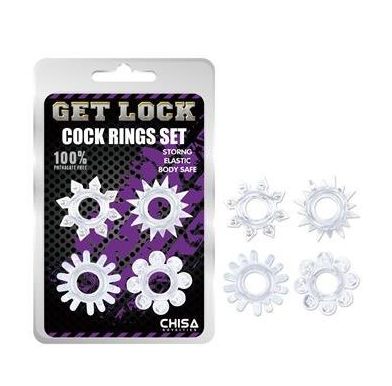 SET ANILLOS GET LOCK CHISA TRANSPARENTES -agotado-