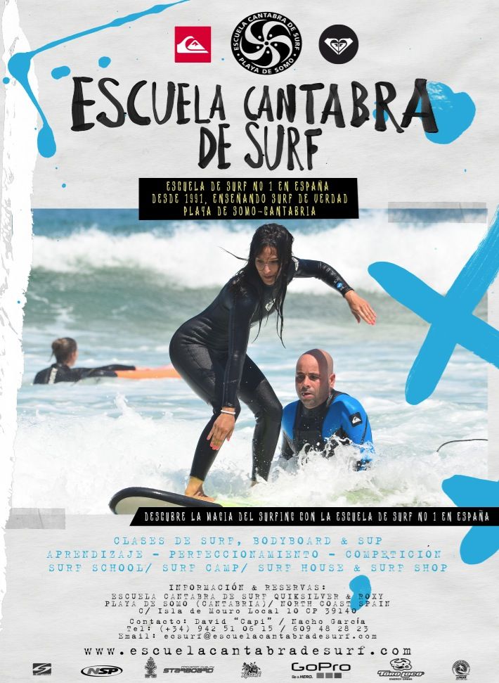 CURSOS DE SURF ESCUELA CANTABRA DE SURF QUIKSILVER & ROXY