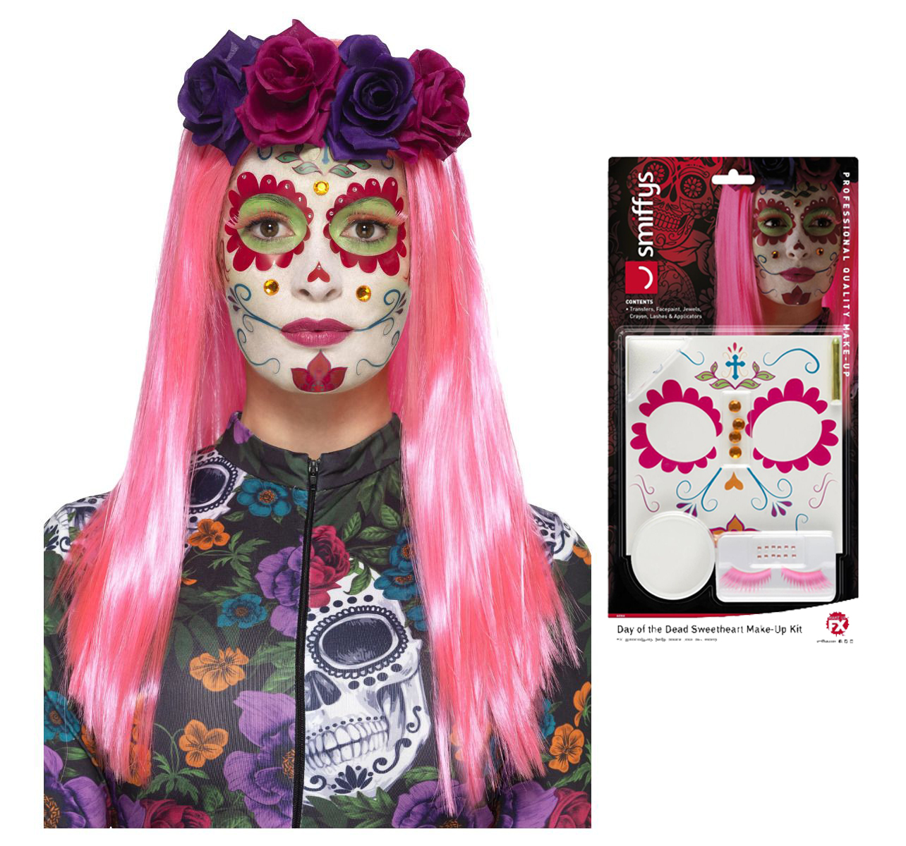 Maquillaje Catrina Día de los Muertos Rosa