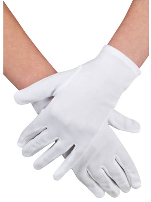 Guantes blancos cortos XL