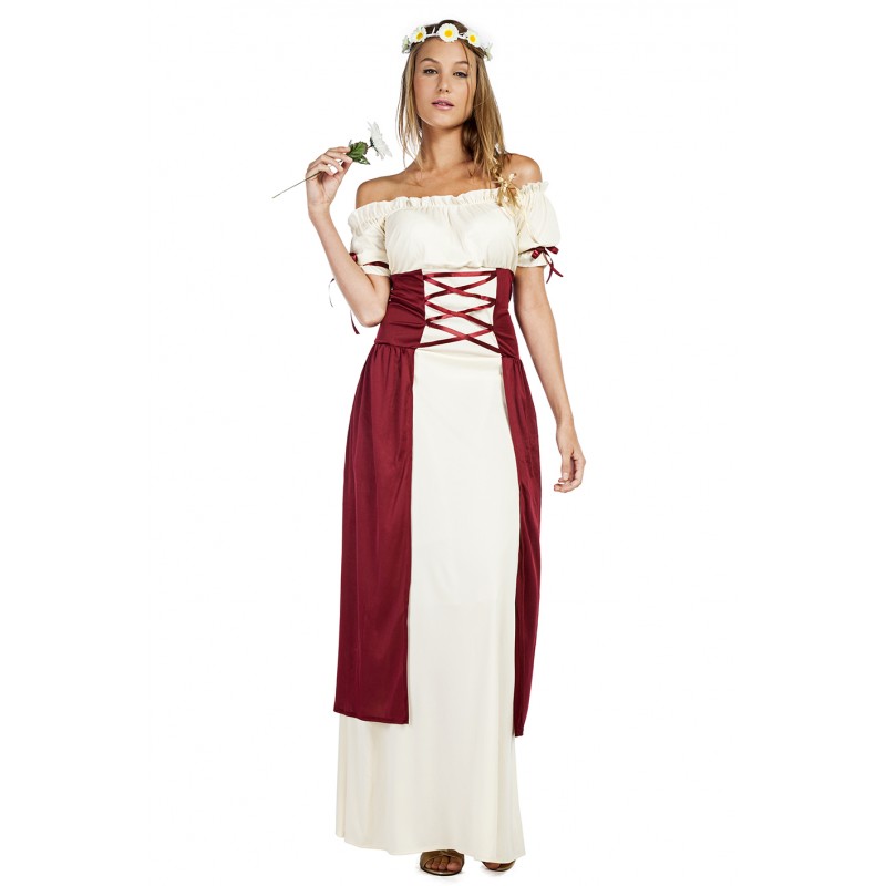 Disfraz doncella medieval mujer XL