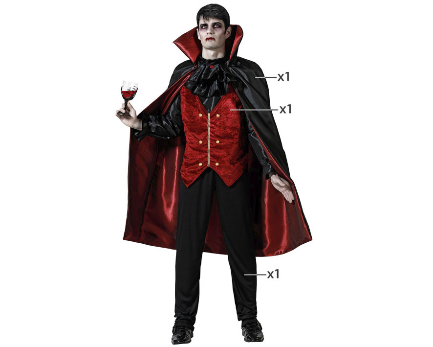 Disfraz vampiro borgoña adulto