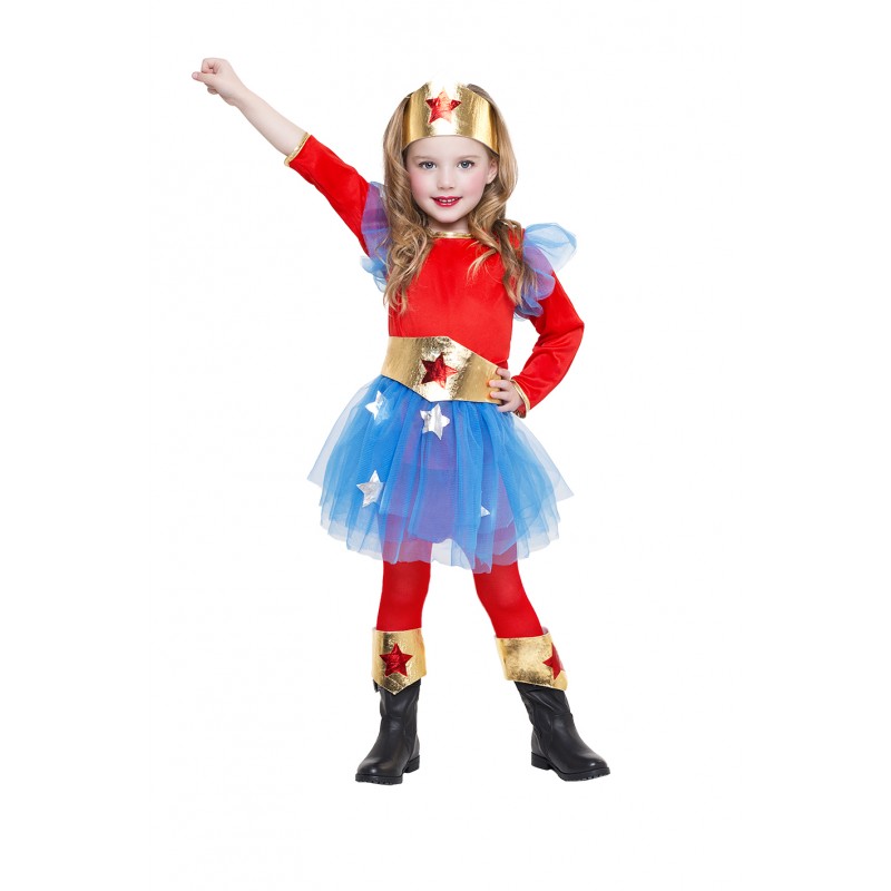 Disfraz superheroína wonder infantil 3-4 años