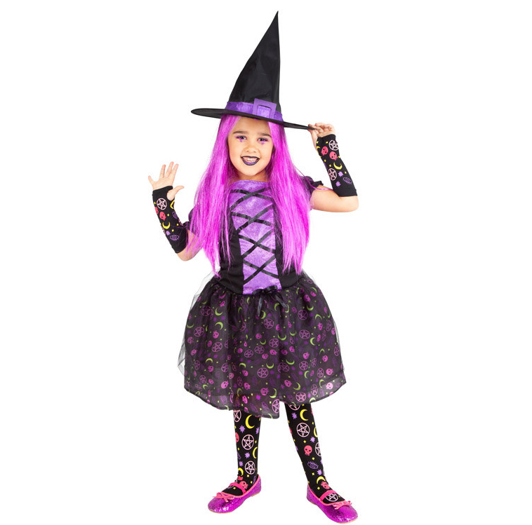 Disfraz bruja Moonlight morado 5-7 años