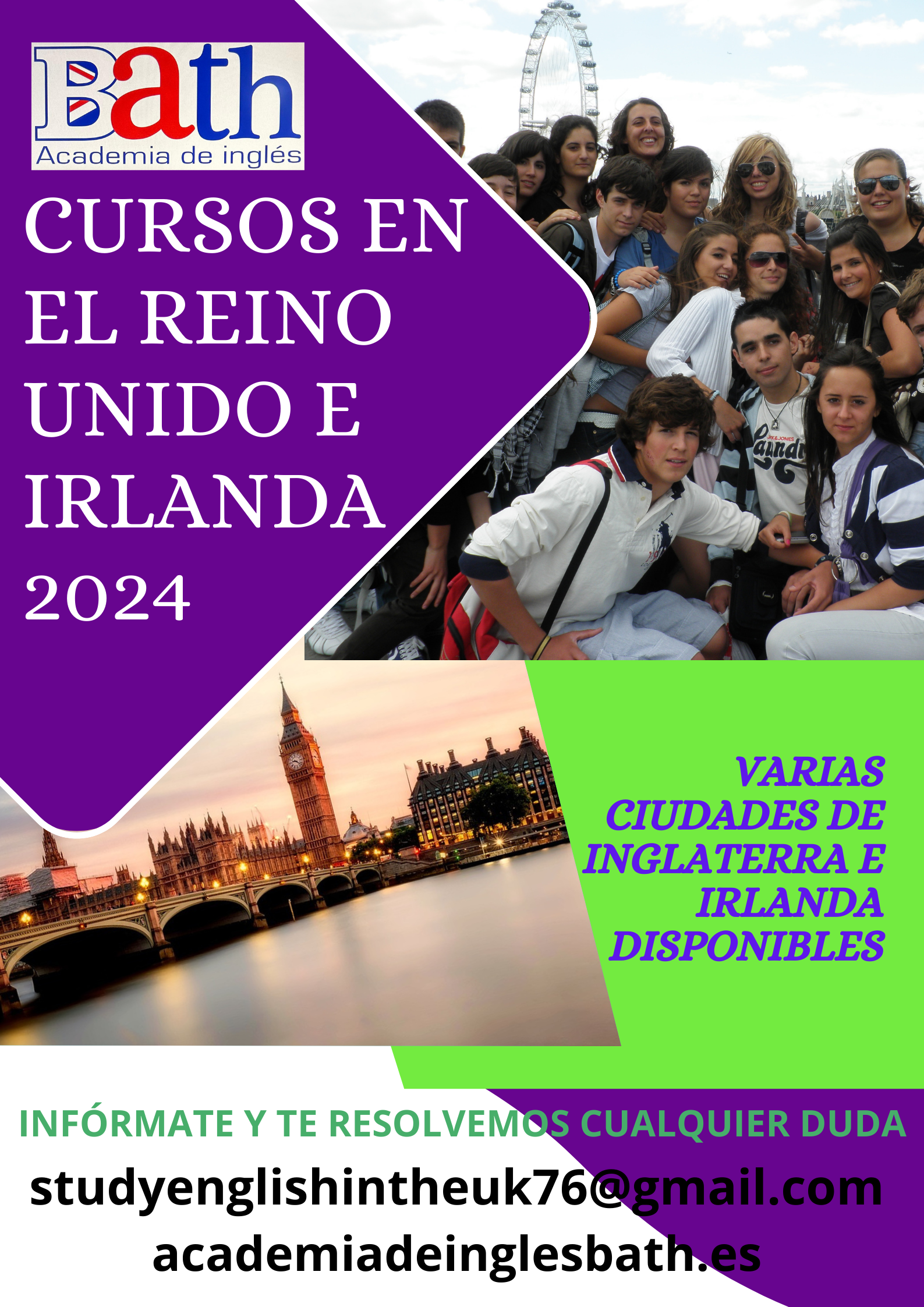 Cursos de Inglés en Reino Unido e Irlanda