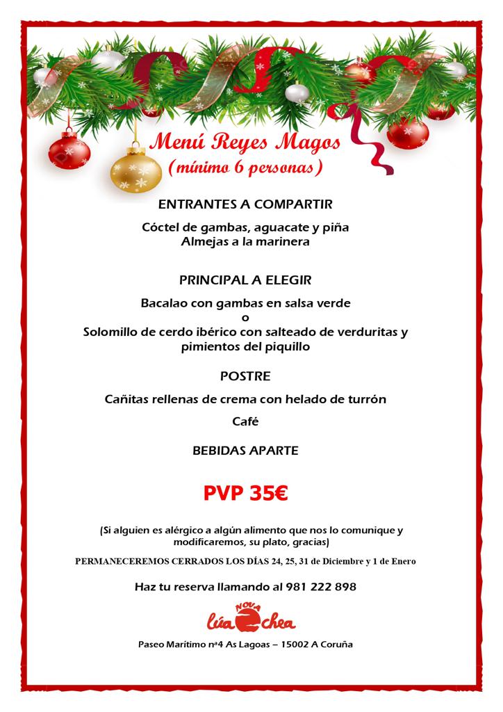 Menú de Reyes Magos