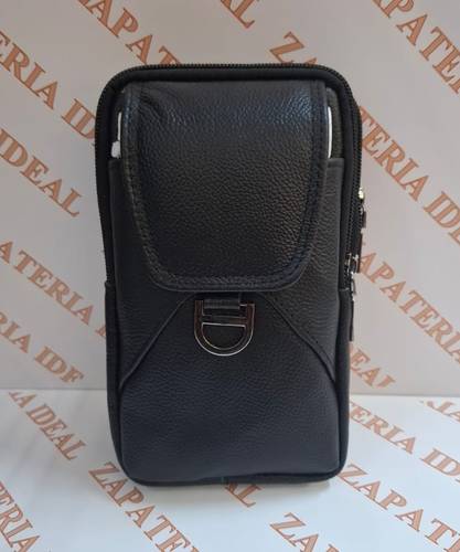 Portamovil negro piel grabada