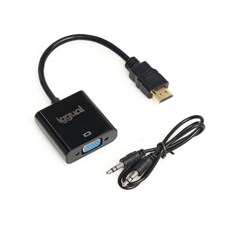 Adaptador HDMI a VGA + audio (3.5 mm)