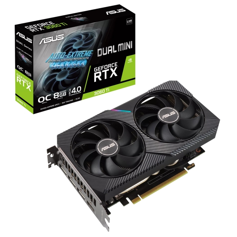 ASUS VGA NVIDIA DUAL-RTX3060TI-O8G-MINI-V2 LHR