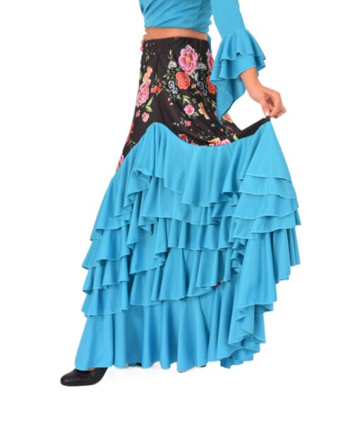 Falda Flamenca de mujer Estampada con Volantes en cascada Anuka