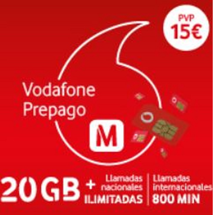 Tarjeta Prepago Vodafone Prepago M