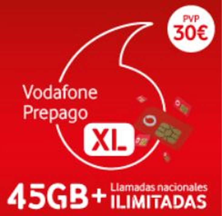 Tarjeta Prepago Vodafone Prepago XL