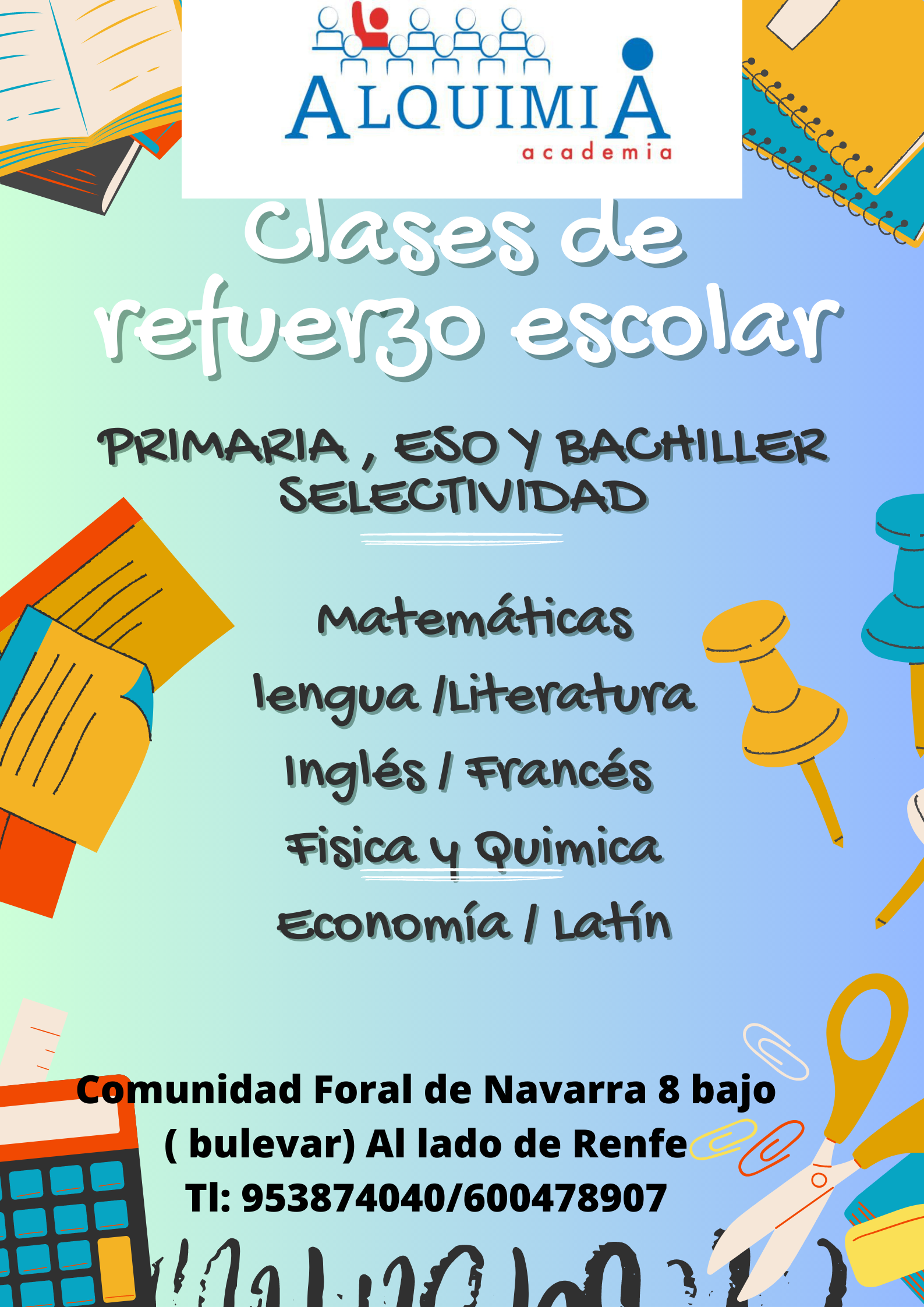 CLASES DE APOYO, PRIMARIA, ESO Y BACHILLER