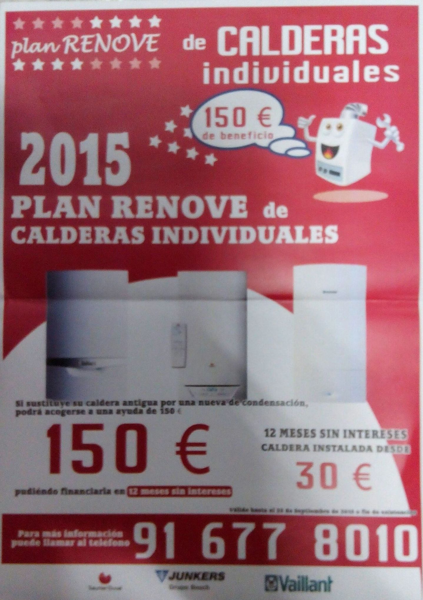 ¡¡AGOTADO!! PLAN RENOVE DE CALDERAS 2015