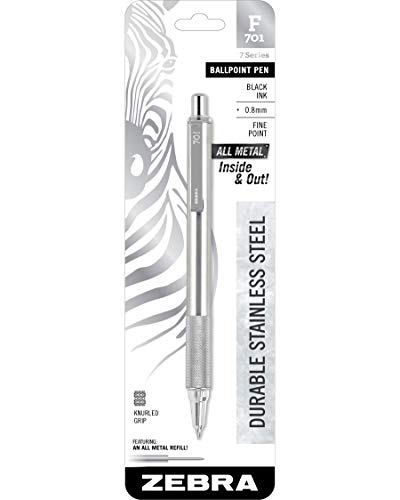 Zebra F-701 Stainless Steel Ballpoint Retractable Pen