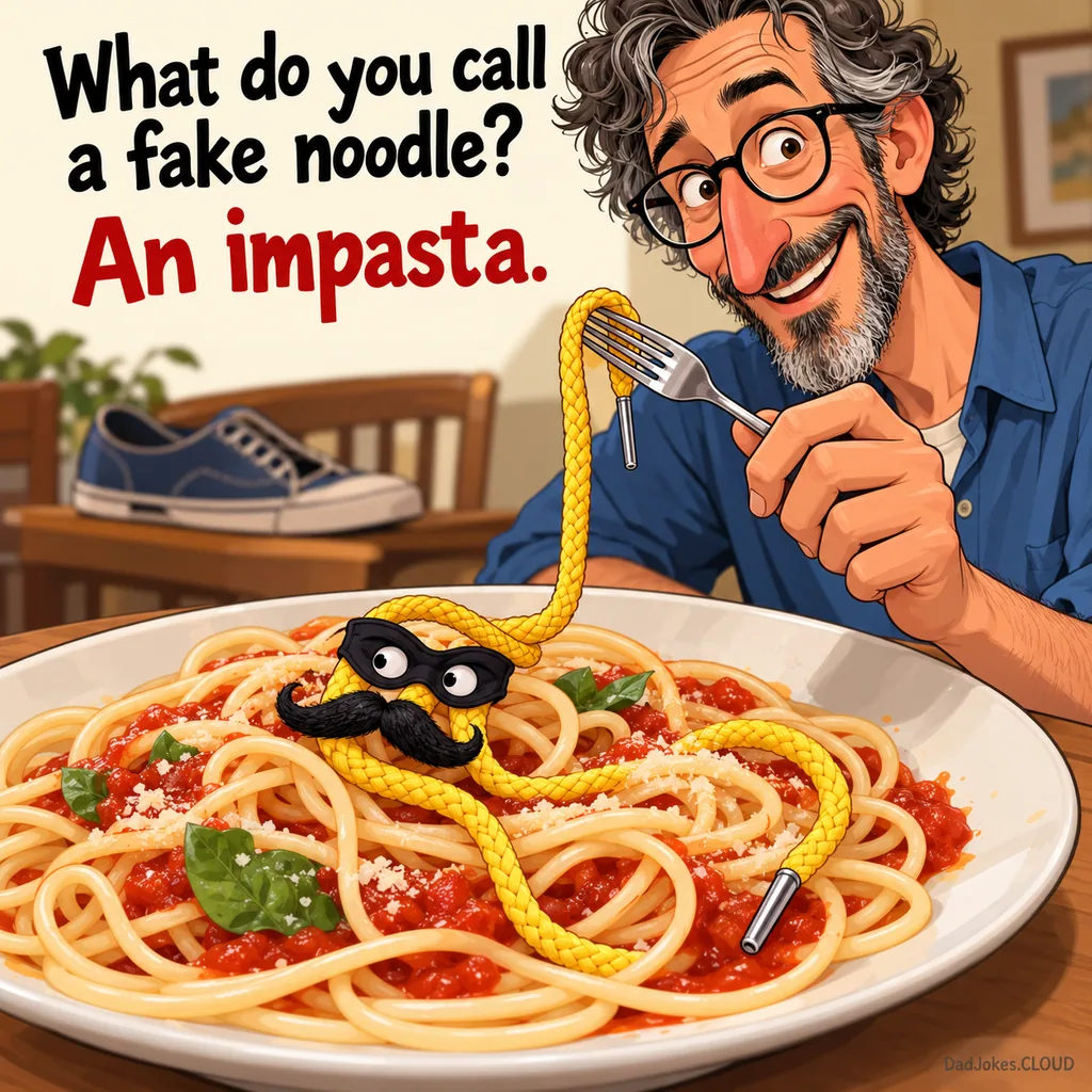 Suspicious Pasta Bowl. What do you call a fake noodle? An impasta.