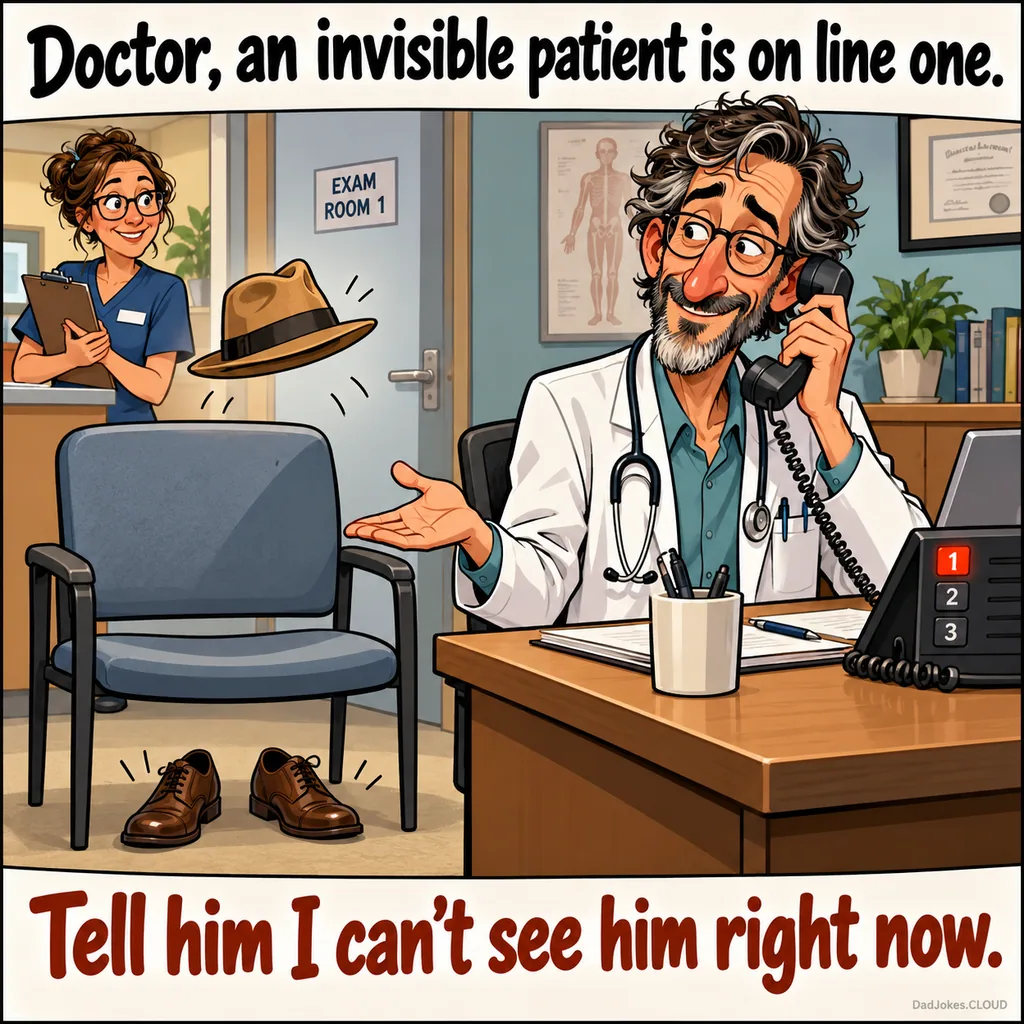 Bedside Manner Optional. Doctor, an invisible patient is on line one. Tell him I can't see him right now.